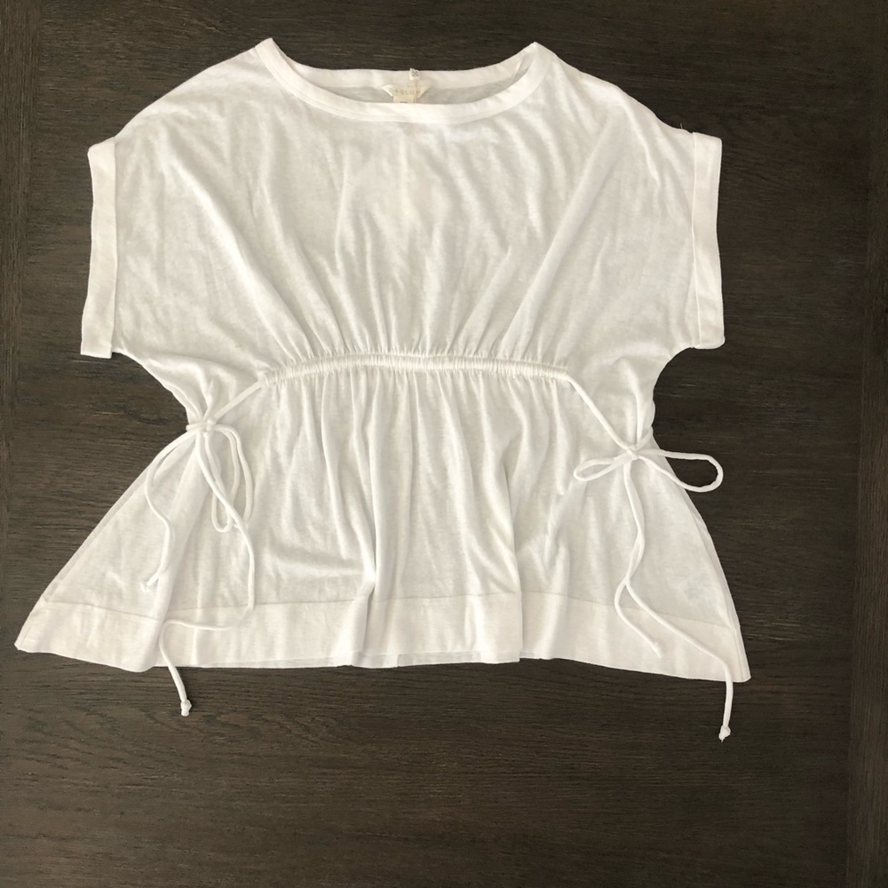 🌤Caslon White Tie & Scrunch T-shirt Size S
